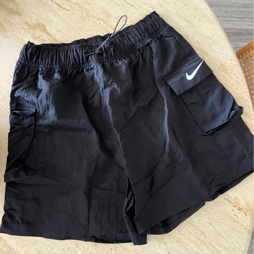Nike dri fit high rise track shorts black size small